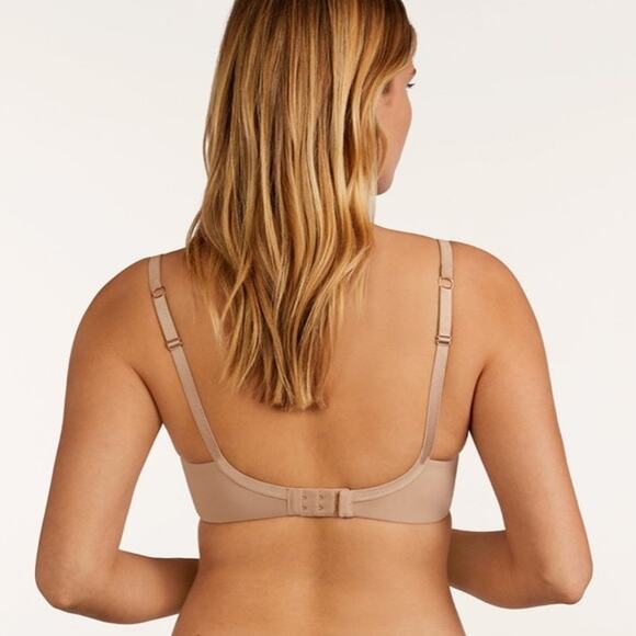 ThirdLove 24/7 Classic Upliftr Plunge Bra Cream Mesh Stretch Size 32F - Picture 2 of 5